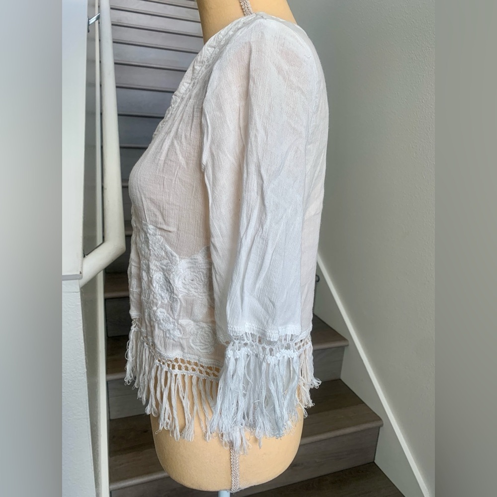 Melrose and Market White Fringe Top - Picture 3 of 7